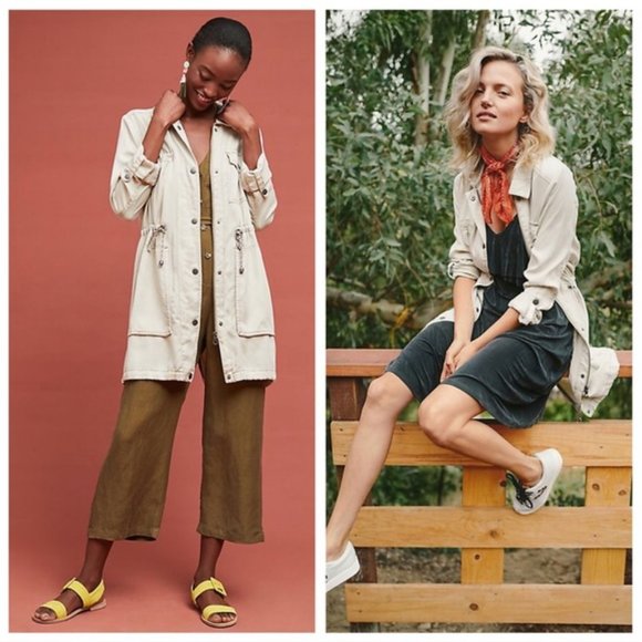 Anthropologie Sunday Anorak Jacket Cream Tan L - Picture 1 of 7